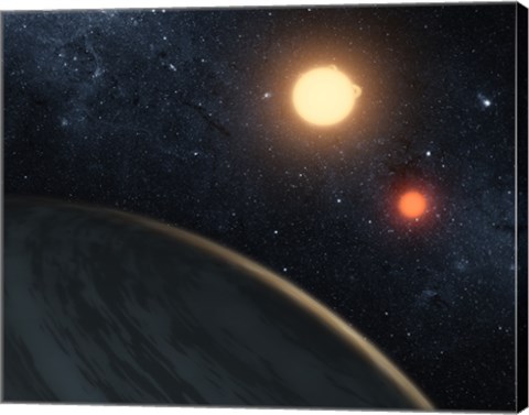 Framed Artist&#39;s concept Illustrating Kepler-16b Print