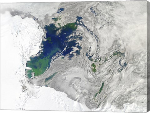 Framed Satellite view of the Ross Sea, Antarctica Print