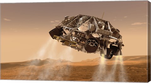 Framed Rover and Descent Stage for NASA&#39;s Mars Science Laboratory Spacecraft Print