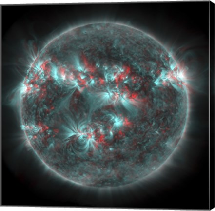 Framed Full Sun with lots of Sunspots and Active regions in 3D Print