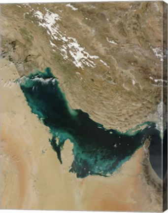 Framed Satellite view of the Persian Gulf Print