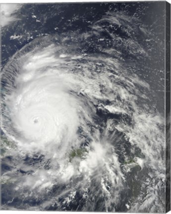 Framed Hurricane Irene over the Bahamas Print