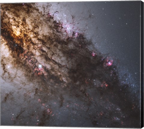 Framed Dark Lanes of Dust Crisscross the Elliptical Galaxy Centaurus A Print