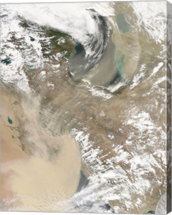 Framed intense Dust Storm Blows over the Middle East Print