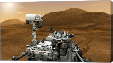 Framed Artist concept of NASA&#39;s Curiosity rover Print