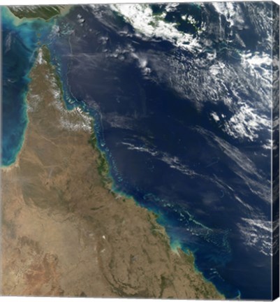 Framed Satellite view of the Australian Coast Print