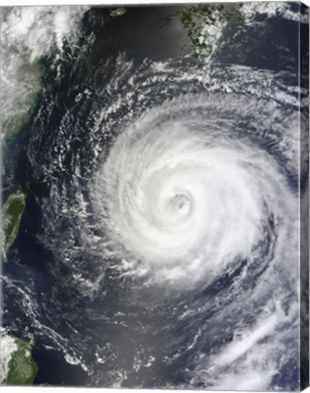 Framed Typhoon Muifa east of Taiwan in the Pacific Ocean Print