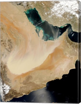 Framed Satellite View of a Dust Storm in Saudi Arabia Print