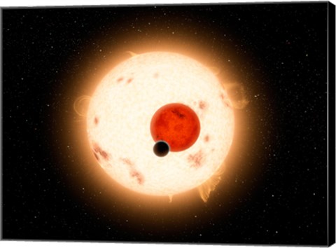 Framed Artist&#39;s concept of the Kepler-16 System Print