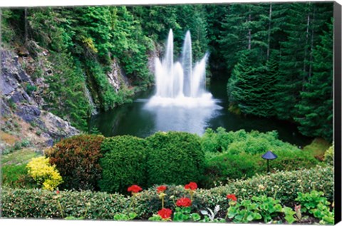 Framed Butchart Gardens, Saanich, Vancouver Island, British Columbia Print