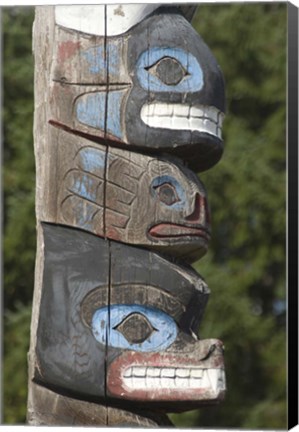 Framed Tseshaht Totem Poles, Port Alberni, British Columbia Print