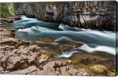 Framed Maligne River, Maligne Canyon, Jasper NP, Canada Print