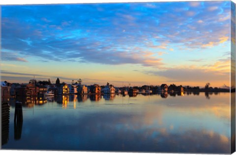 Framed Fraser River House Boats, British Columbia, Canada Print