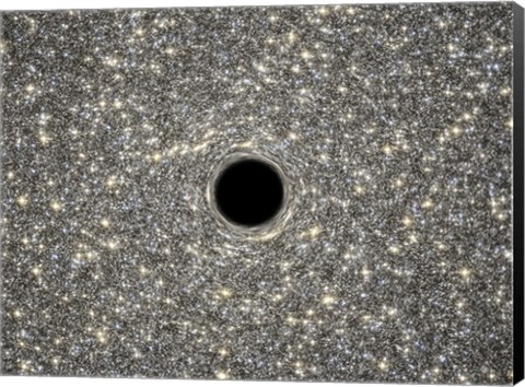 Framed Artist&#39;s Concept of Giant Black Hole in Center of Ultracompact Galaxy Print