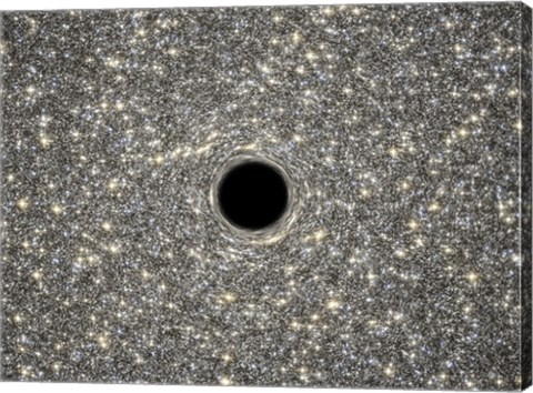 Framed Artist&#39;s Concept of Giant Black Hole in Center of Ultracompact Galaxy Print