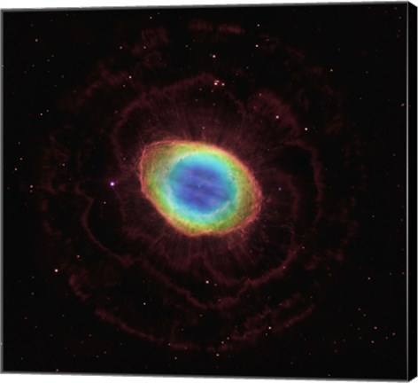 Framed Hubble Reveals the Ring Nebula&#39;s True Shape Print