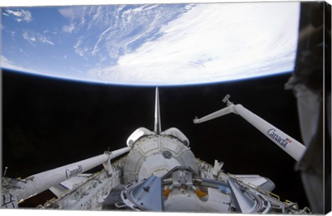 Framed Partial view of the Tranquility Node in Space Shuttle Endeavour&#39;s Payload Bay Print
