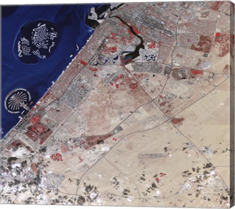 Framed False-Color image of part of Dubai Print