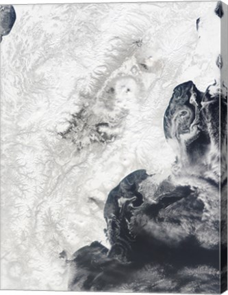 Framed Volcanoes in Central Kamchatka Peninsula, Eastern Russia Print