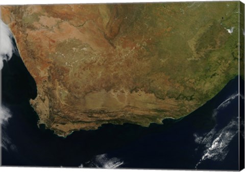 Framed Satellite view of South Africa Print