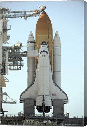 Framed Space Shuttle Atlantis Sits on the Launch Pad at the Kennedy Space Center in Anticipation of its upcoming Launch Print