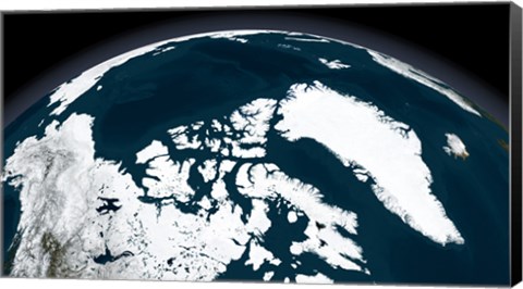 Framed View over Greenland and the Arctic Ocean Print