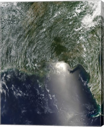 Framed Satellite view of an Oil Spill is Visible Across the Northern Gulf of Mexico Print