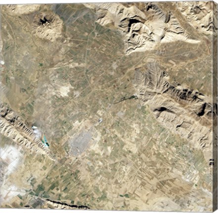 Framed Satellite view of Persepolis and the Surrounding Region Print