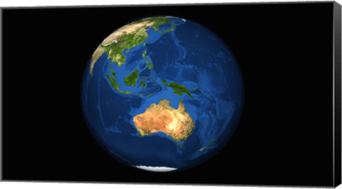 Framed View of the Full Earth Showing Indonesia, Oceania, and the Continent of Australia Print