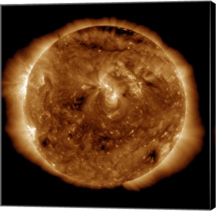 Framed Dark Rift in the Sun&#39;s Atmosphere Known as a Coronal Hole Print