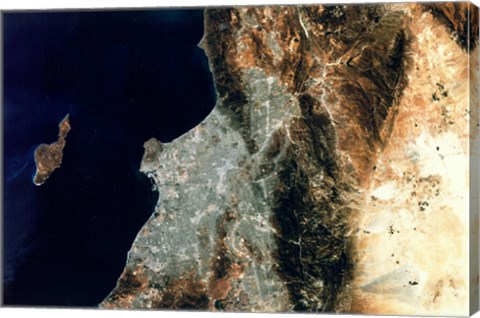 Framed Satellite view of Los Angeles, California Print