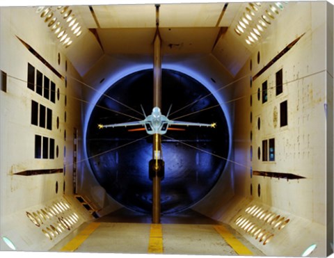 Framed A/A-18 E/F Model Tested in a Wind Tunnel Print