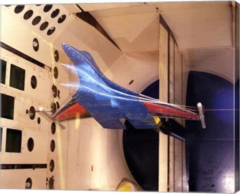 Framed Active Flexible Wing Model Undergoing Tests in a Wind Tunnel Print