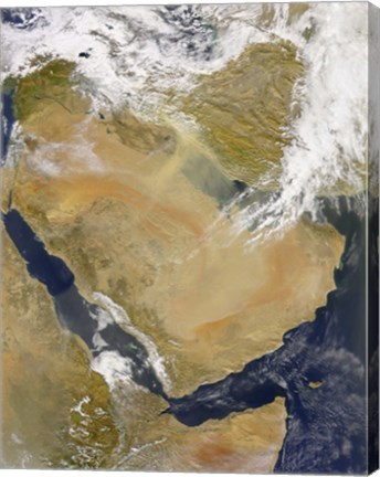 Framed Dust and Smoke over Iraq and the Middle East Print