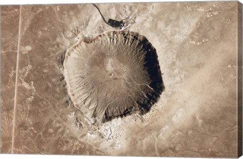 Framed Meteorite Impact Crater in the Northern Arizona desert of the United States Print