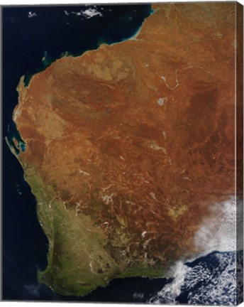 Framed Satellite view of Western Australia Print