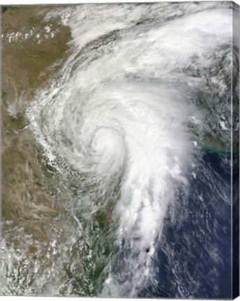 Framed Tropical Storm Hermine over Texas Print