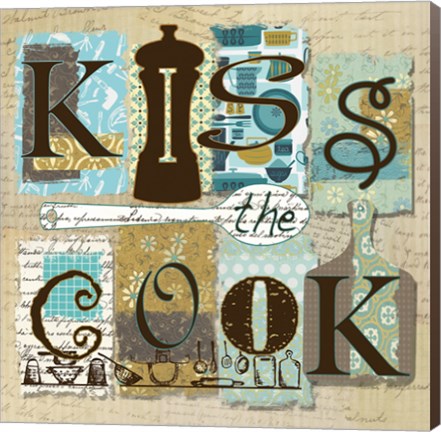 Framed Kiss the Cook Print