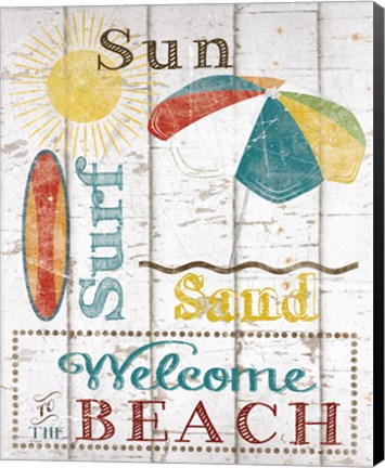 Framed Sun, Surf &amp; Sand Print