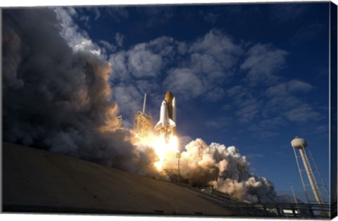 Framed Space Shuttle Atlantis Lifts off from the Launch pad at Kennedy Space Center, Florida Print