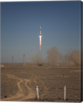 Framed Soyuz TMA-16 Launches from the Baikonur Cosmodrome in Kazakhstan Print