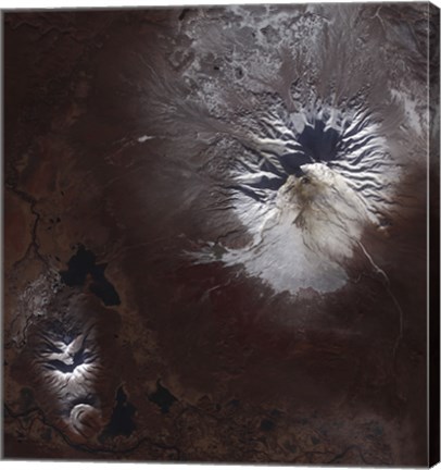 Framed Ash Stains on Russia&#39;s Shiveluch Volcano&#39;s Slopes Print