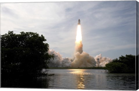 Framed Space Shuttle Lifts Off Print