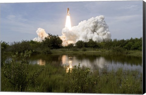 Framed Space Shuttle Ascending from the Space Center Print