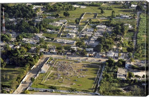 Framed Aerial view of Port-au-Prince, Haiti Print