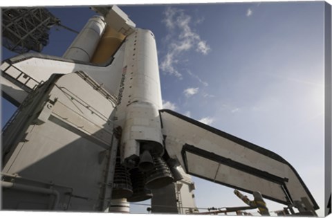 Framed Space Shuttle Endeavour on the Launch pad at Kennedy Space Center, Florida Print