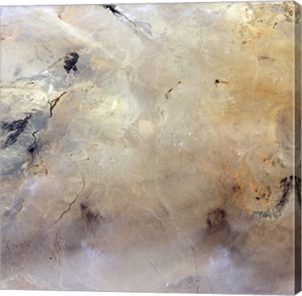 Framed Tabun-Khara-Obo, an Ancient Impact Crater in Southeastern Mongolia Print