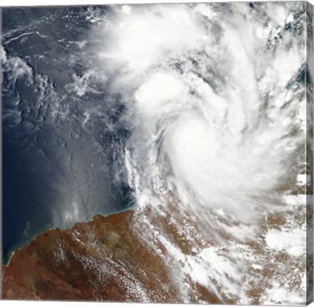 Framed Tropical Cyclone Laurence off the Northwestern Coast of Australia Print