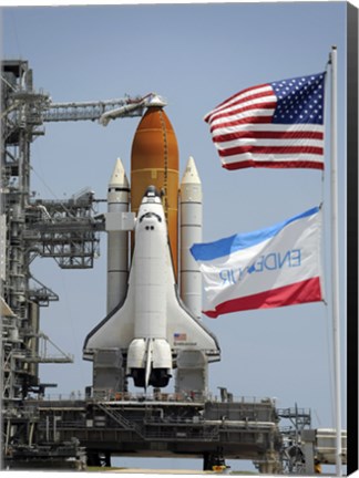 Framed Space Shuttle Endeavour on the Launch Pad Print