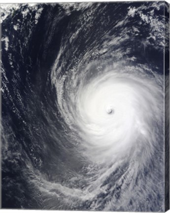 Framed Super Typhoon Melor Hovers over the Pacific Ocean Print